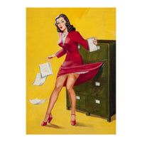Pinup Girl In Office Accident (Print Only)