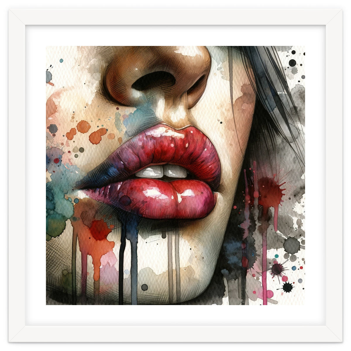 Watercolor Women Lips #1