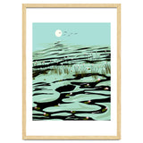 Dreamy Lake, Pastel Nature Botanical Jungle Landscape, Travel Pond Forest Plants Bohemian, Eclectic Scenic thumbnail