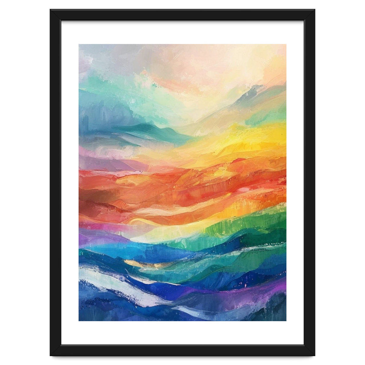 Vibrant Impasto Abstract Landscape Painting