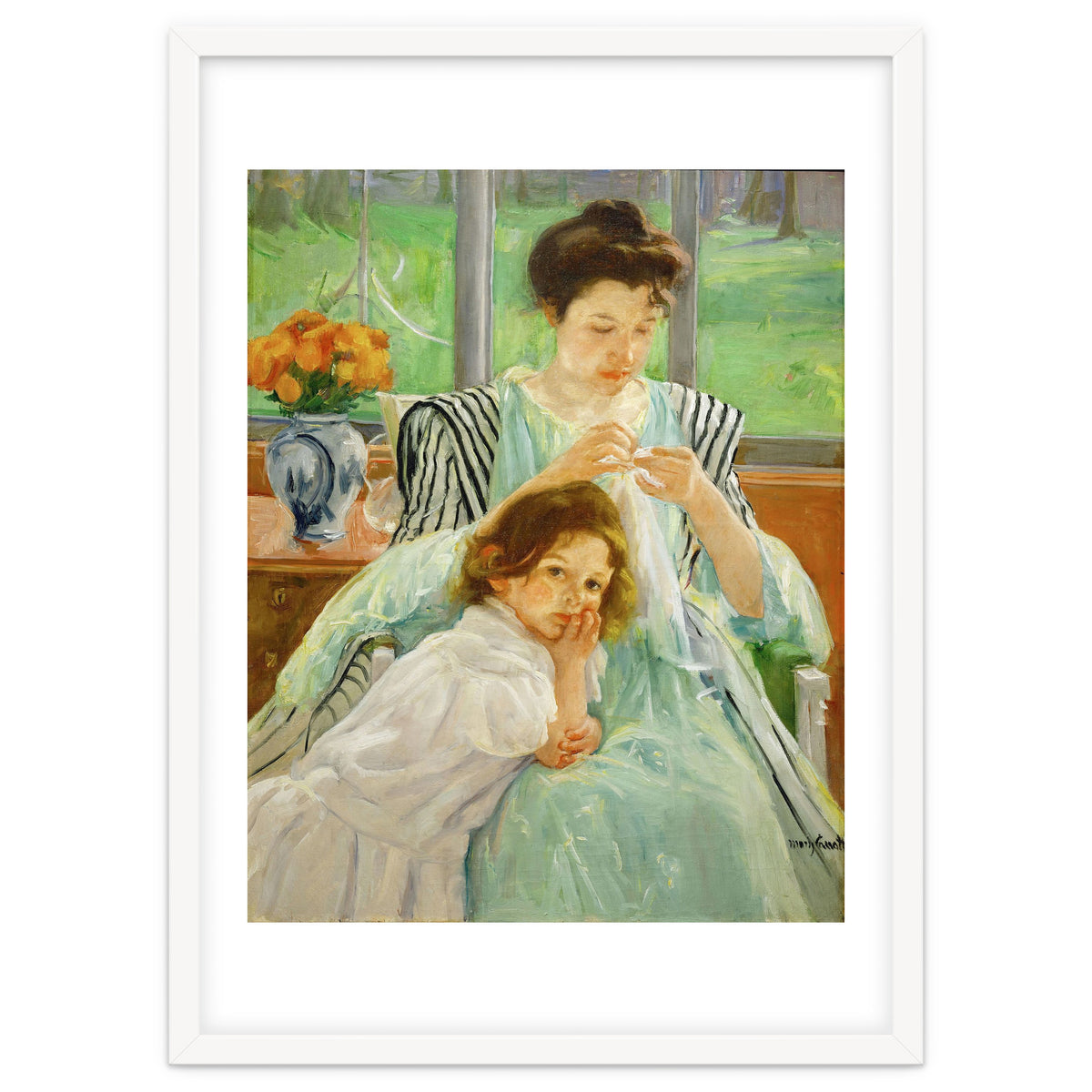 Young mother sewing, 1901 Canvas,92,4 x 73,7 cm.