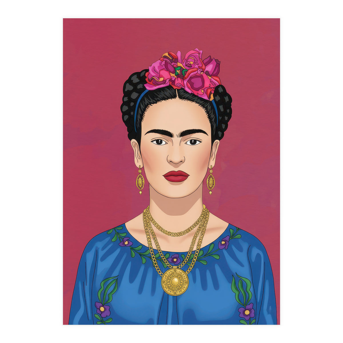 Frida Kahlo Portrait Illustration (Print Only)