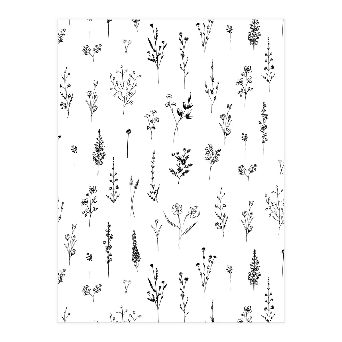 Wildflowers Minimalist Pattern (Print Only)