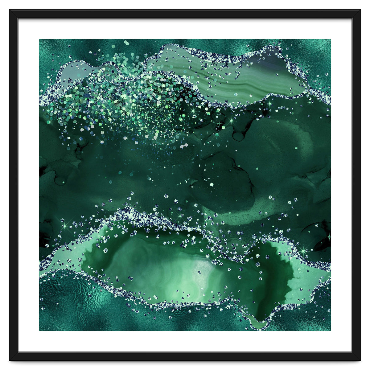 Emerald Glitter Agate Texture 04