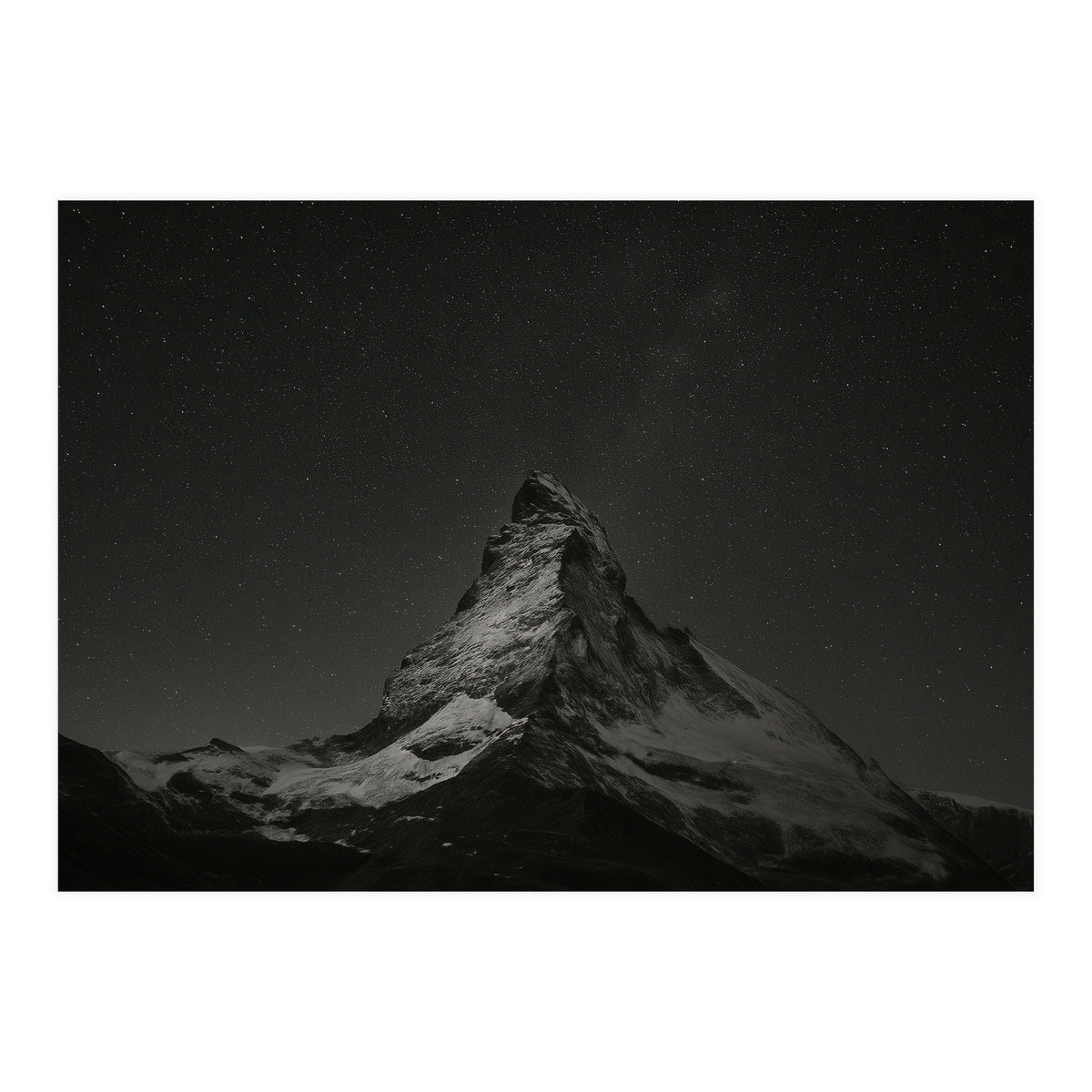 Matterhorn Switzerland Starry Night Mountain Photography (Print Only)