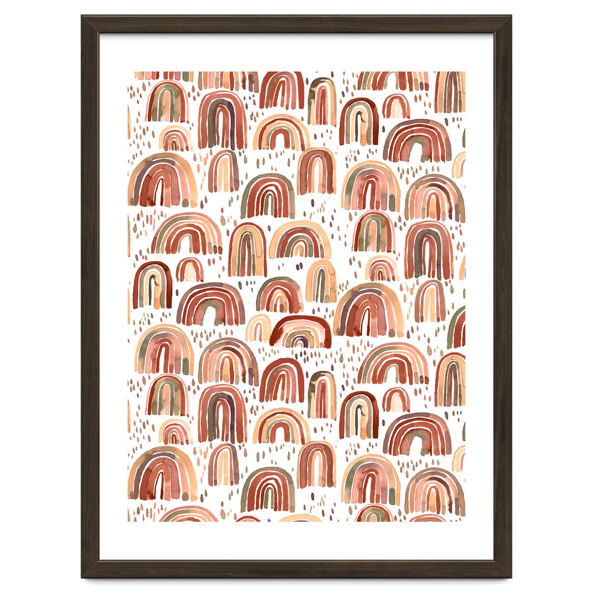 Cute Watercolor Rainbows Terracota