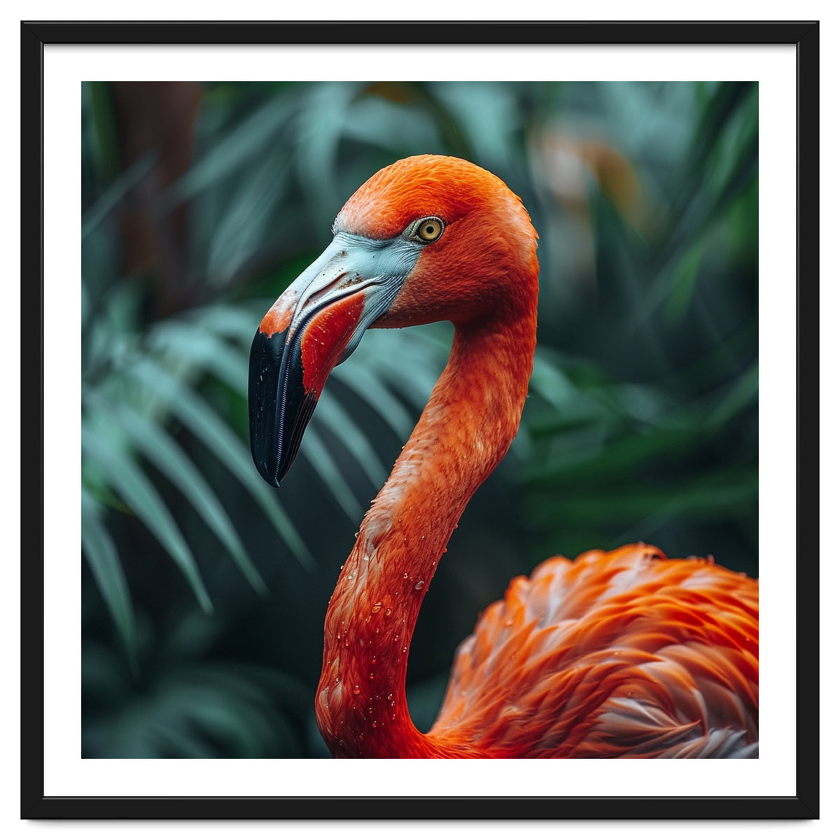 Close Up Of A Vibrant Orange Flamingo Bird
