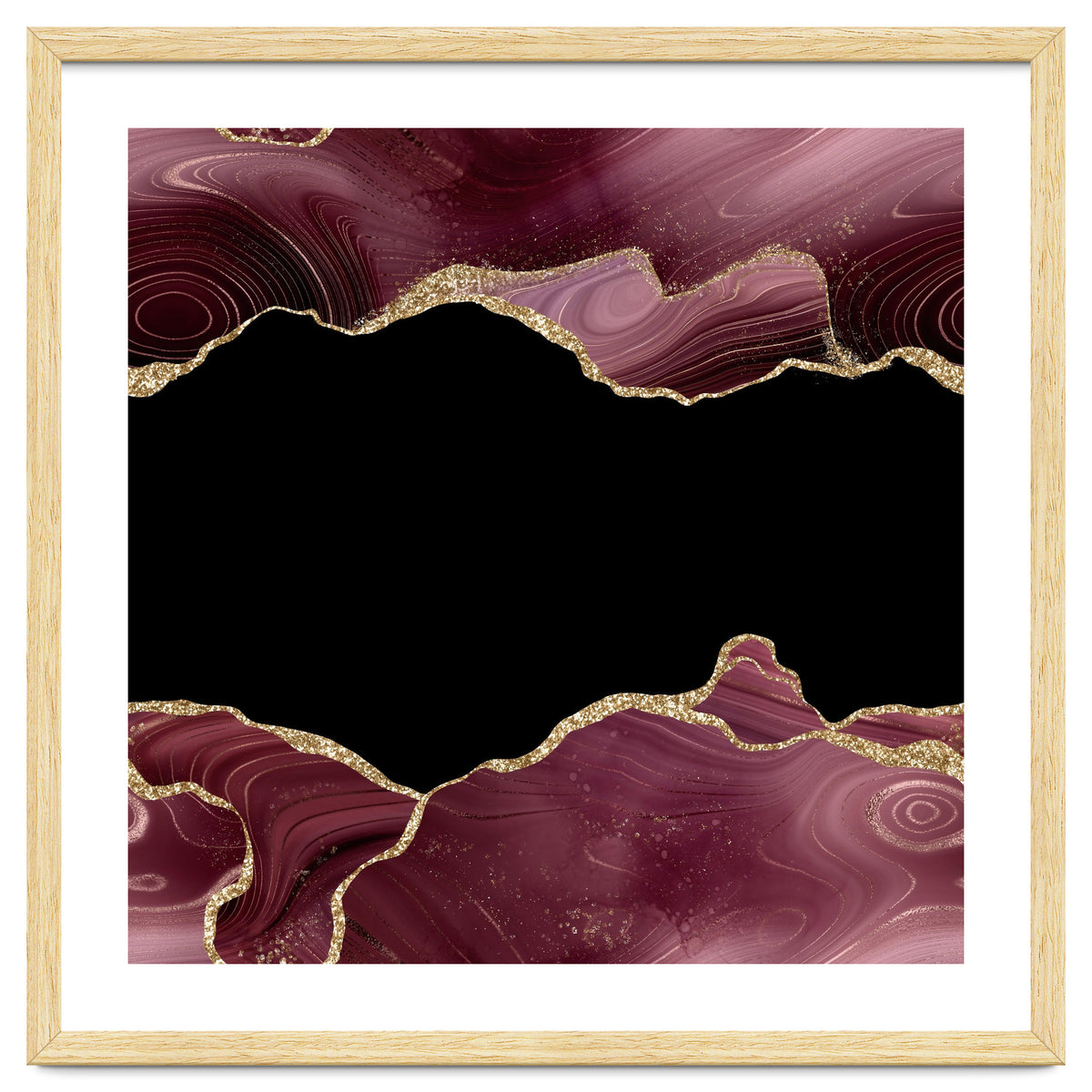 Burgundy & Gold Glitter Agate Texture 04