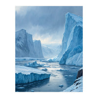 Majestic Arctic Icebergs and Glacial Valley (Print Only)