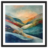 Abstract Mountain Landscape Painting with Textured Rolling Hills thumbnail