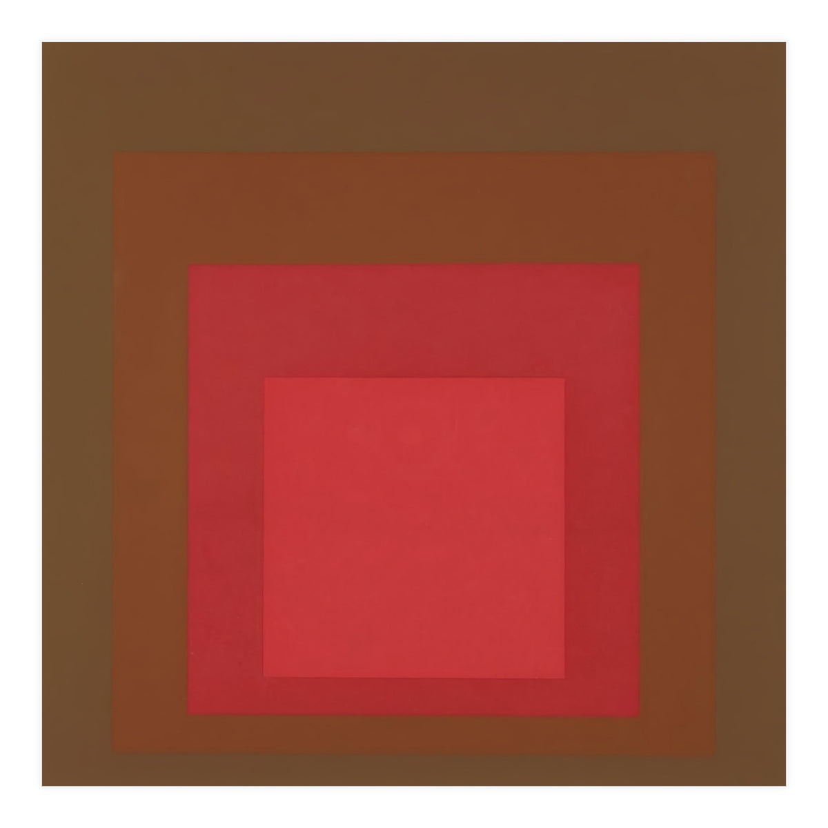 JOSEF ALBERS - HOMAGE TO THE SQUARE, RED, BROWN  (Print Only)