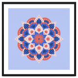 Mandala flower - blue and coral thumbnail