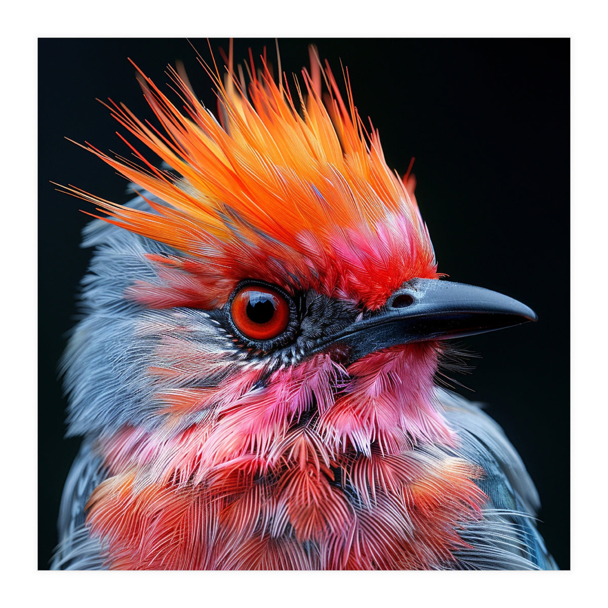 Close Up Of Exotic Bird With Vibrant Plumage (Print Only)