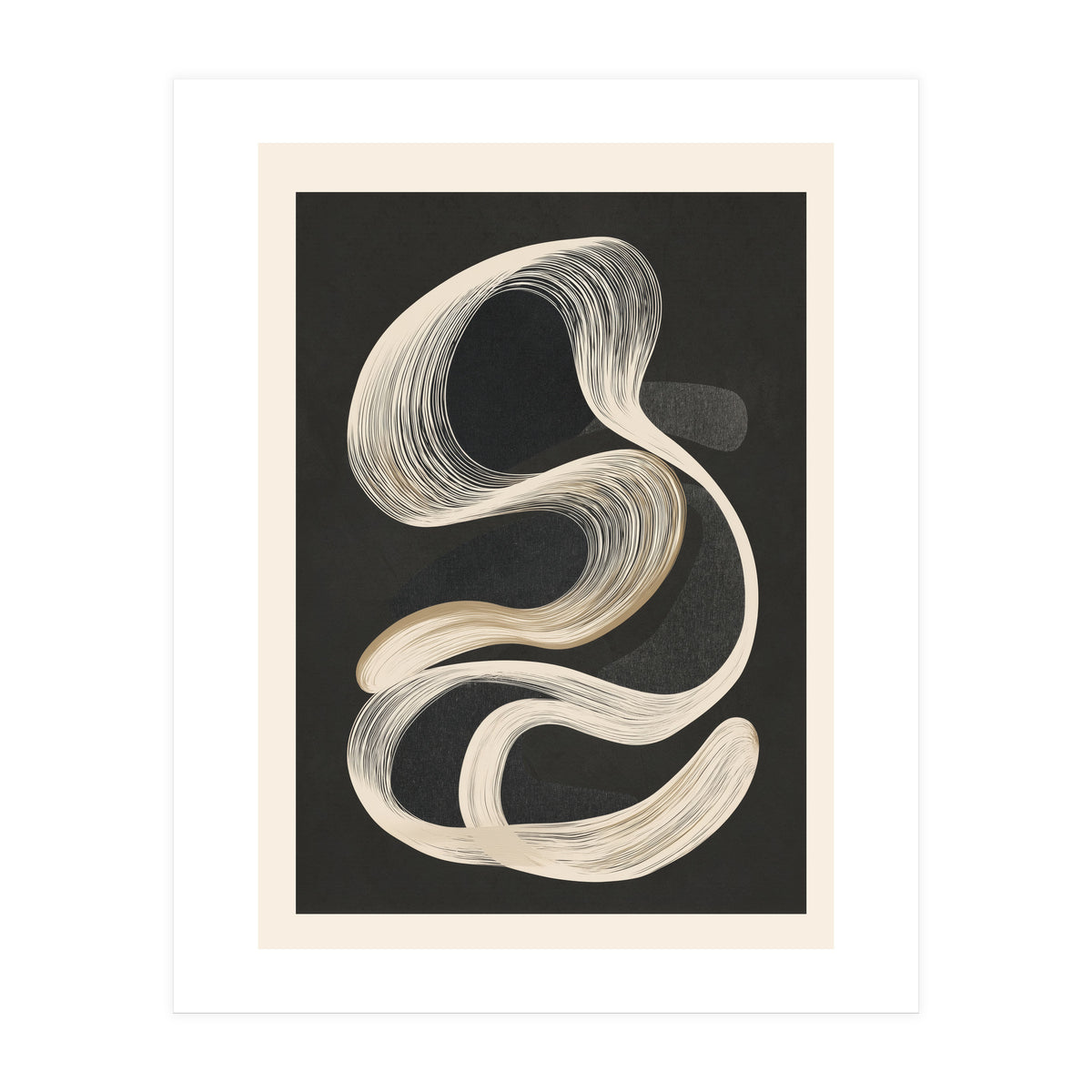 Monochrome Flow Abstract Line Movement (Print Only)