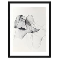 Abstract Black And White Flowing Lines Art