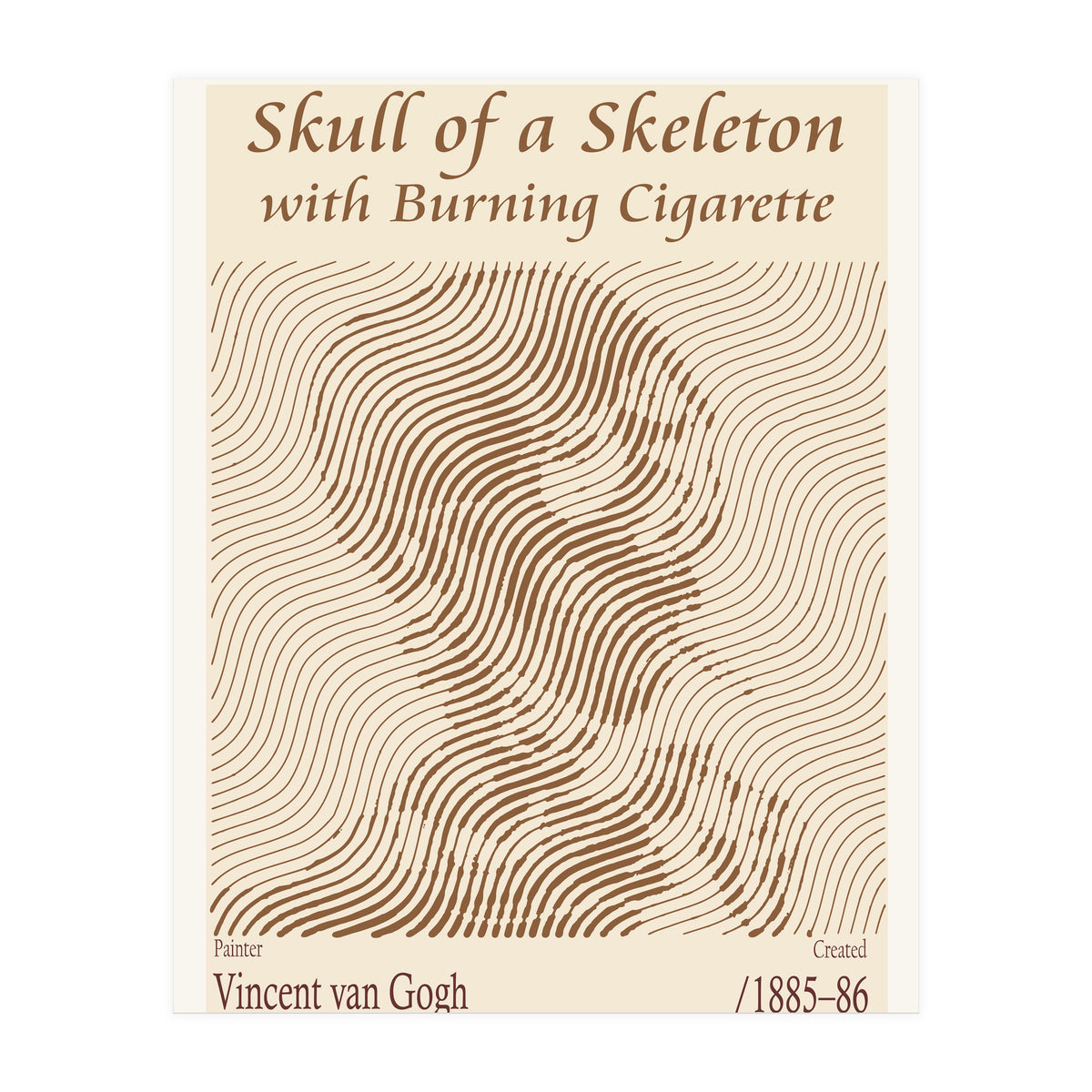 Skull of a Skeleton with Burning Cigarette - Vincent van Gogh (1885–86) (Print Only)