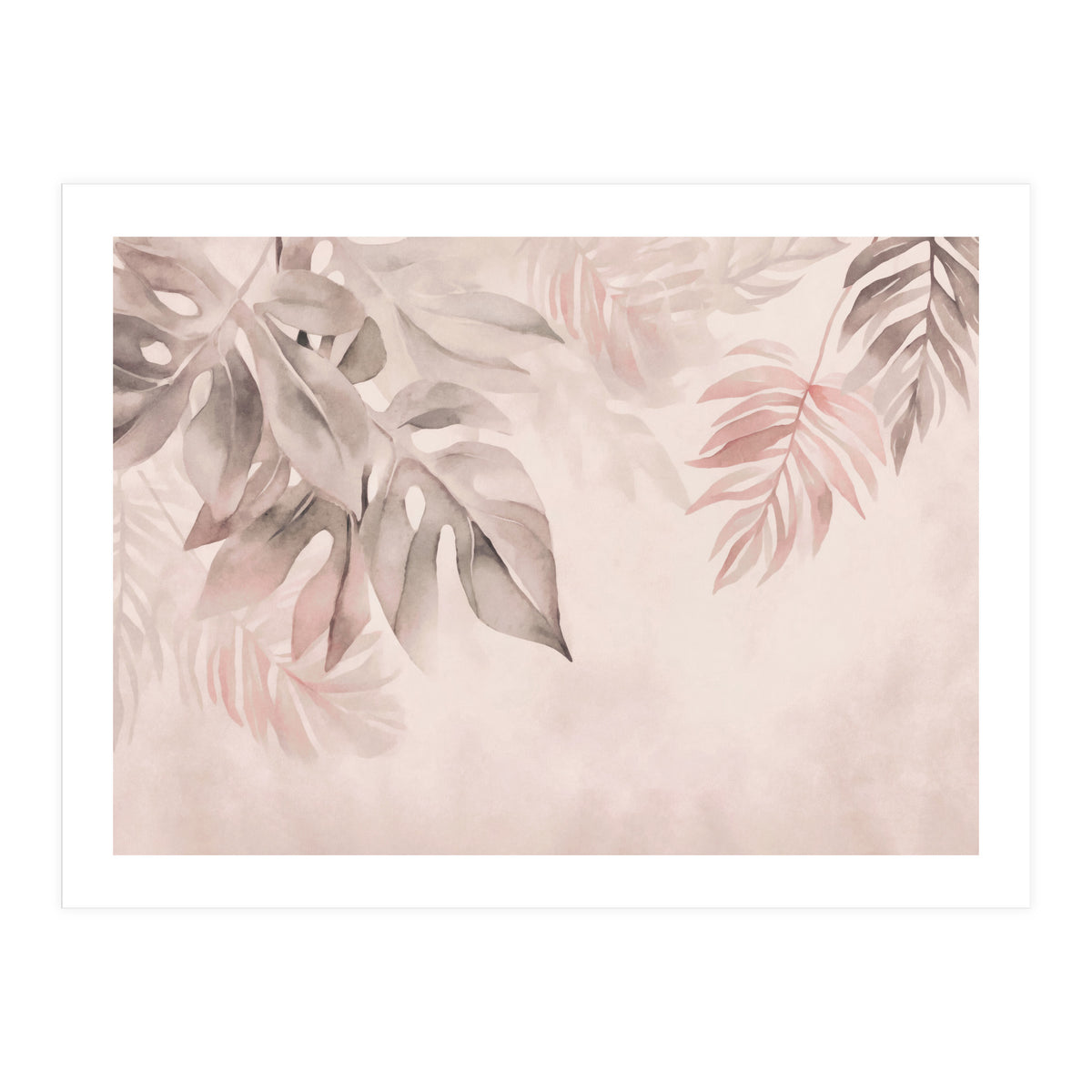 Gentle Leaf Tropical Whispers Watercolor Blush (Print Only)