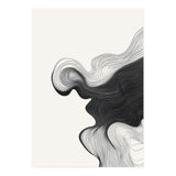 Abstract Black And White Wavy Lines Flowing Organic Shape (Print Only) thumbnail