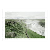 Tourists walking along the waterfall - Iceland (Print Only) thumbnail