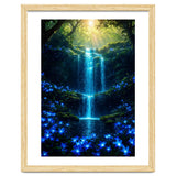 Ethereal Blue Waterfall: Magical Forest Oasis thumbnail