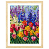 Vibrant Summer Tulip Garden Oil Painting thumbnail
