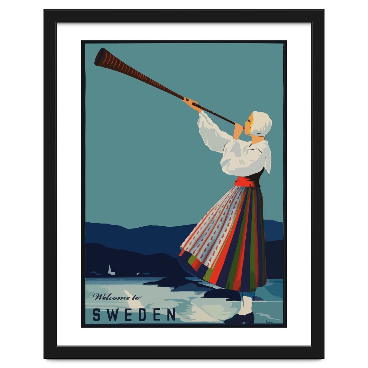 Sweden, Woman With Alp Horn