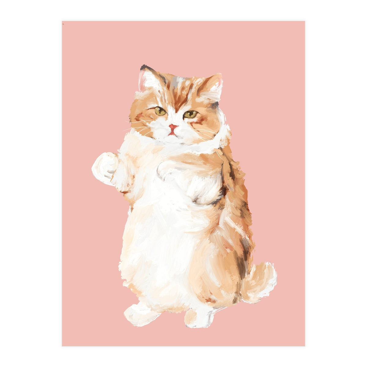 Ms Purrlington Handpainted fluffy cat oil painting (Print Only)