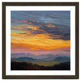 Vibrant Golden Hour Horizon Over Distant Mountain Ridges thumbnail
