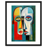 INSEPERABLE #02, Abstract robotic looking heads merged in bright vivid hues with emphasis on the eyes. thumbnail