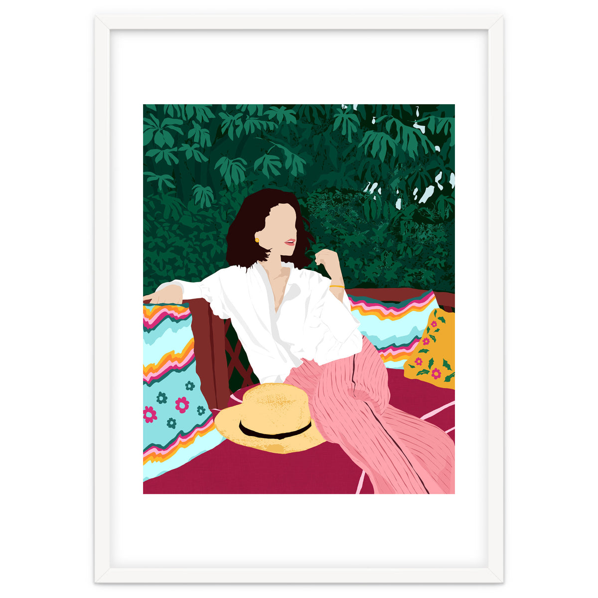 Bohemian Soul, Modern Boho Woman Decor Self Love, Self Care Portrait Fashion Patio Style Garden