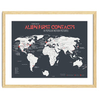 World Map of Alien First Contacts in Movies