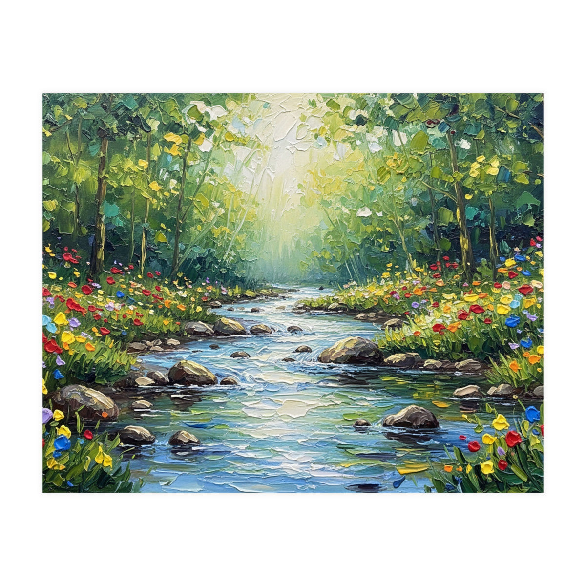 Sunlit Forest Stream (Print Only)
