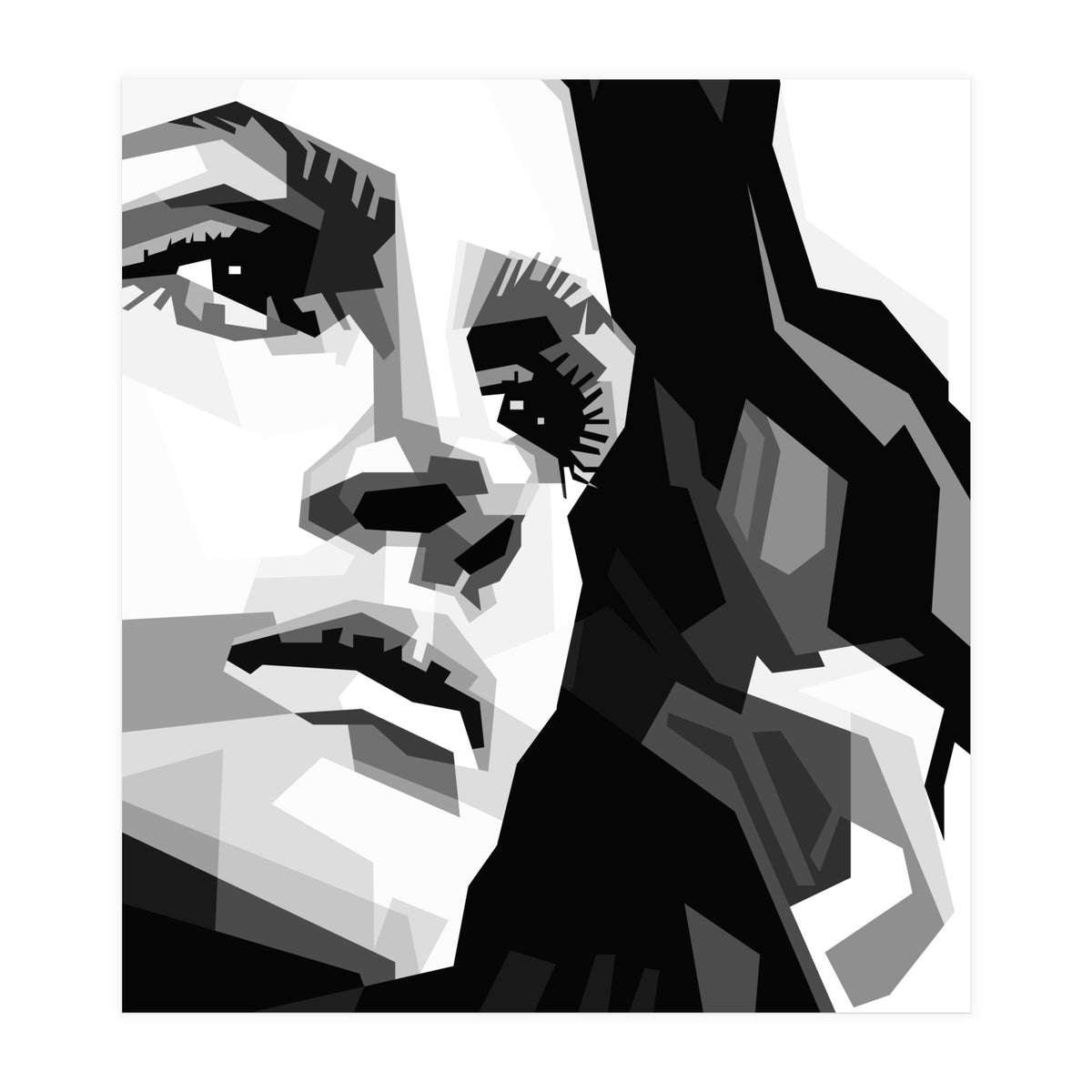 Julia Roberts Monochrome Illustration (Print Only)