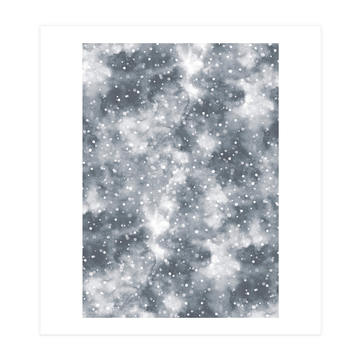 Abstract Winter Foggy Snow Gray White (Print Only)