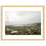 Remaining snow in the late summer greenfield - Iceland thumbnail