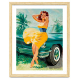 Pinup Girl Posing In Front Of The Car thumbnail