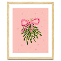 Mistletoe And Pink Bow