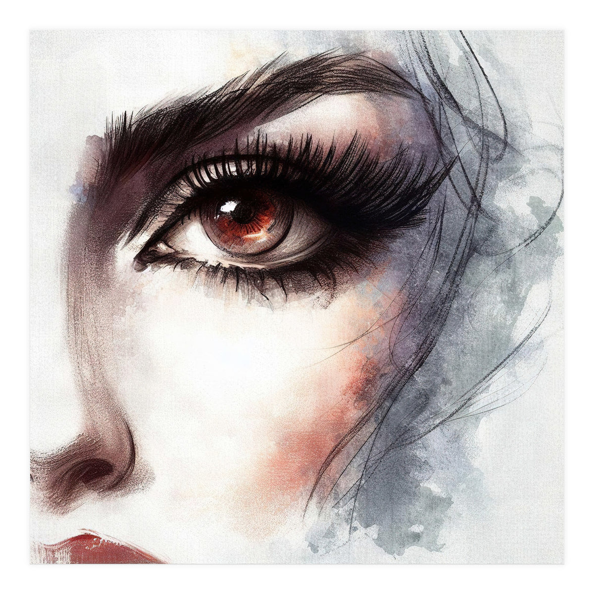 Amber Eye Portrait Fragment (Print Only)