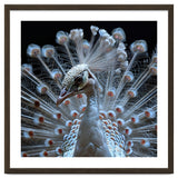 Albino Peacock Displaying White Feathers thumbnail