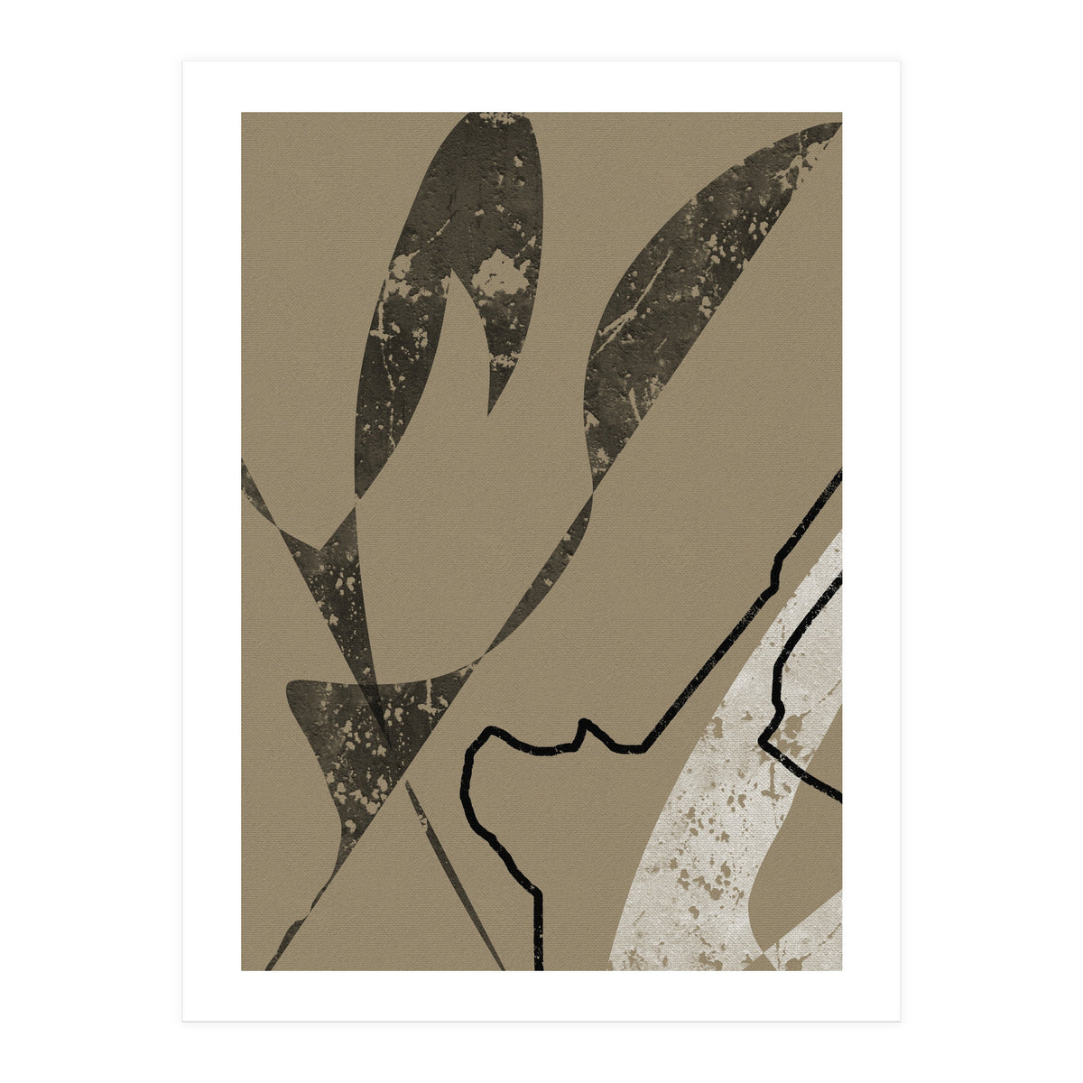 Black Line Minimalist Abstract (Print Only)