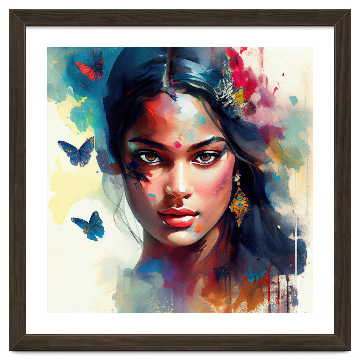 Azure Butterflies Hindu Portrait