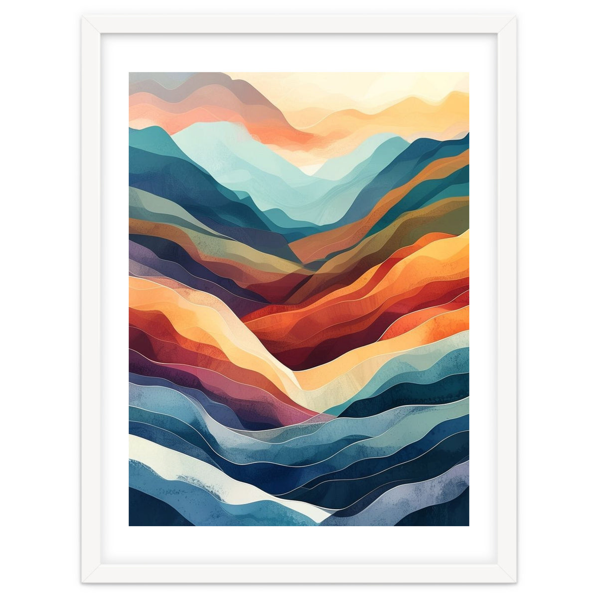 Abstract Ethereal Mountain Landscape