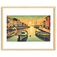 Vintage Harbor Sunset Poster