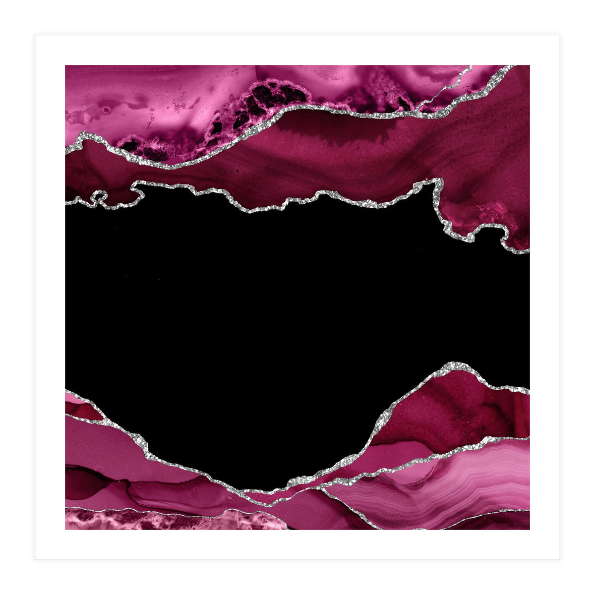 Burgundy & Silver Agate Texture 04 (Print Only)