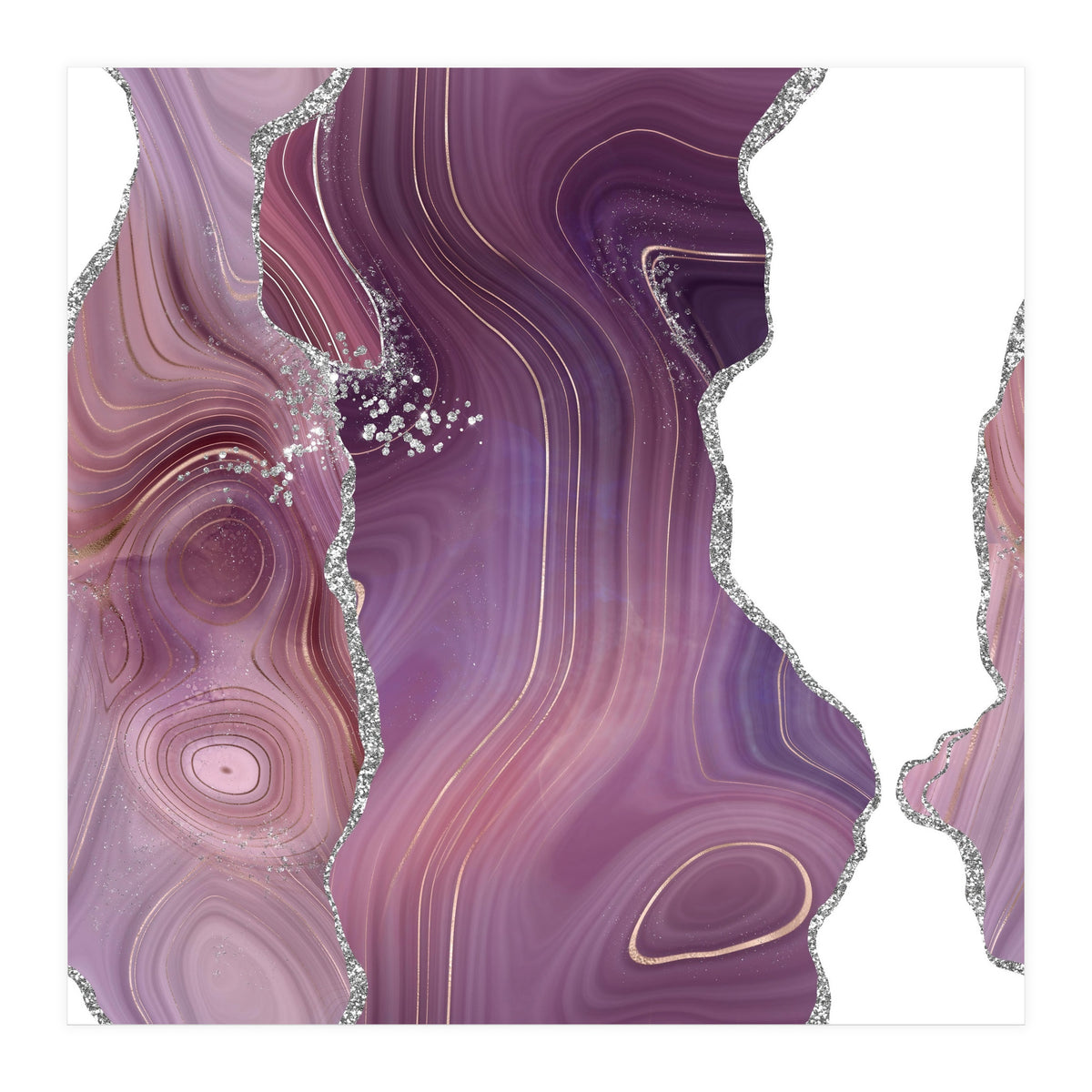 Mauve & Silver Agate Texture 05 (Print Only)