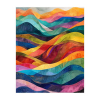 Vibrant Abstract Ribbon Landscape Art (Print Only)