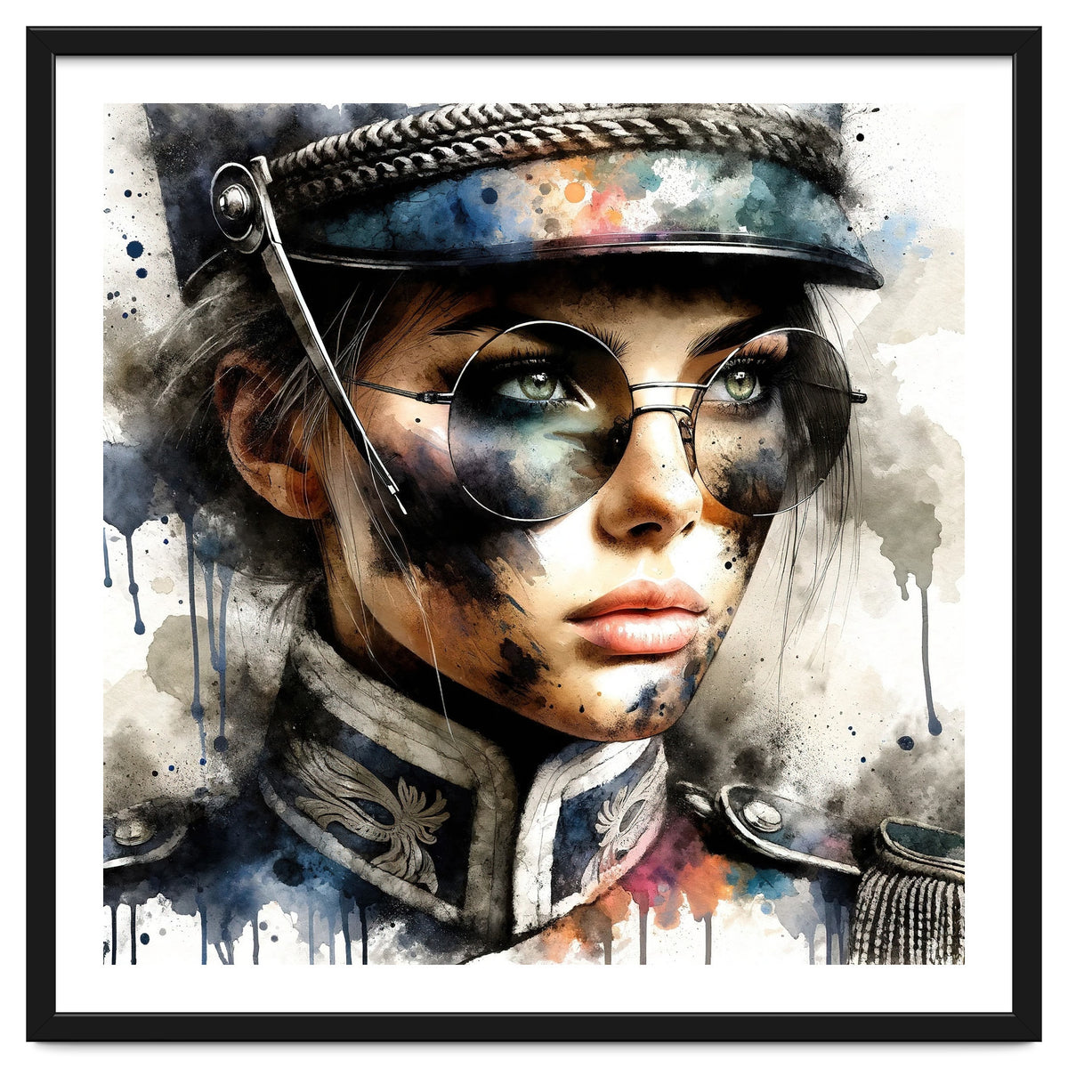Watercolor Napoleonic Soldier Woman #5