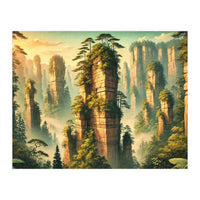 Vintage China, Zhangjiajie Stone Pillars Poster (Print Only)