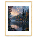 Serene Lakeside Retreat in Autumn Forest thumbnail