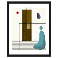 Solitude & Reflection, Abstract Concept Art, Meditation Rustic Eclectic Minimalism, Scandinavian Neutral